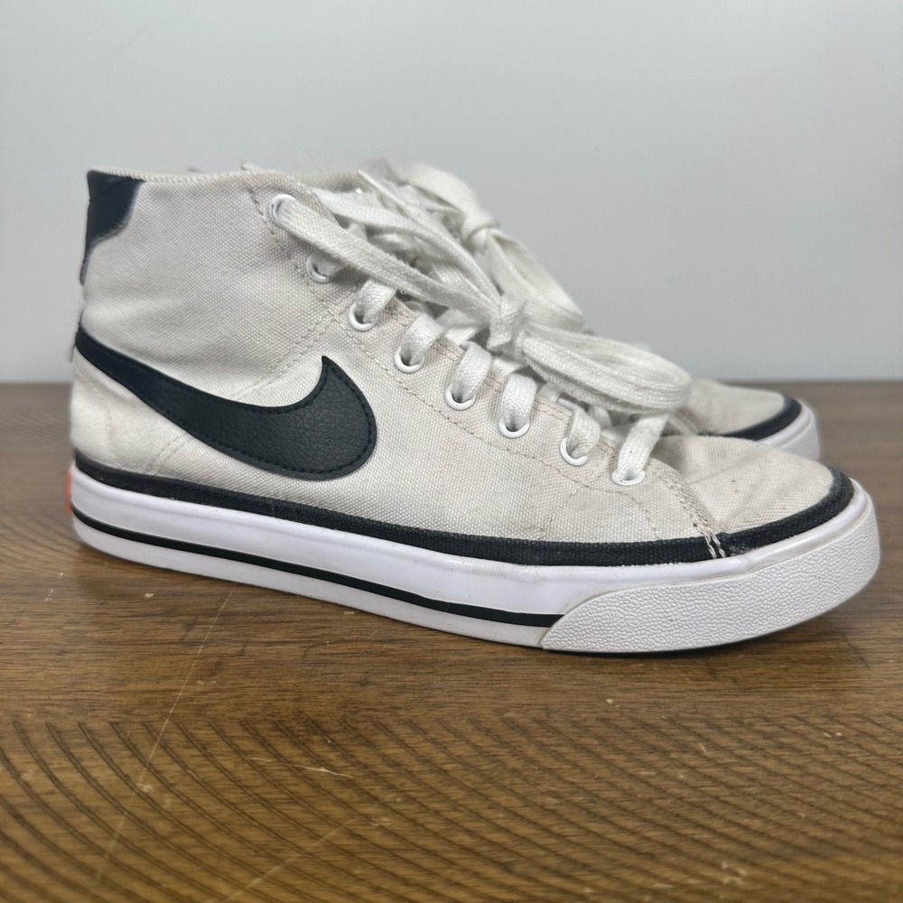 Nike Shoes Womens 7.5 White Court Legacy Mid Canvas Athletic Sneakers